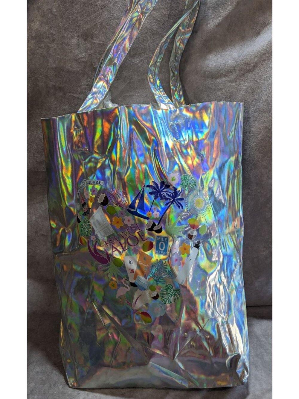 Key West Aloe Holographic Florida-Themed Tote Bag